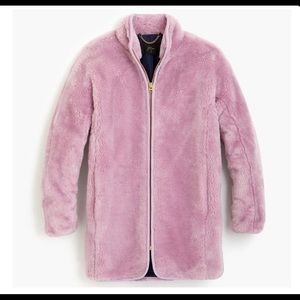 J.Crew Pink Plush Faux Coat